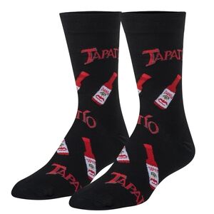 Sz 6-12 Black Tapatío Crew Socks Hot Sauce Design